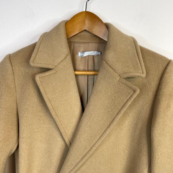 J McLaughlin Lux Wool Cashmere Camel Tan Long Belted Coat Classic Womens XS - Picture 5 of 14
